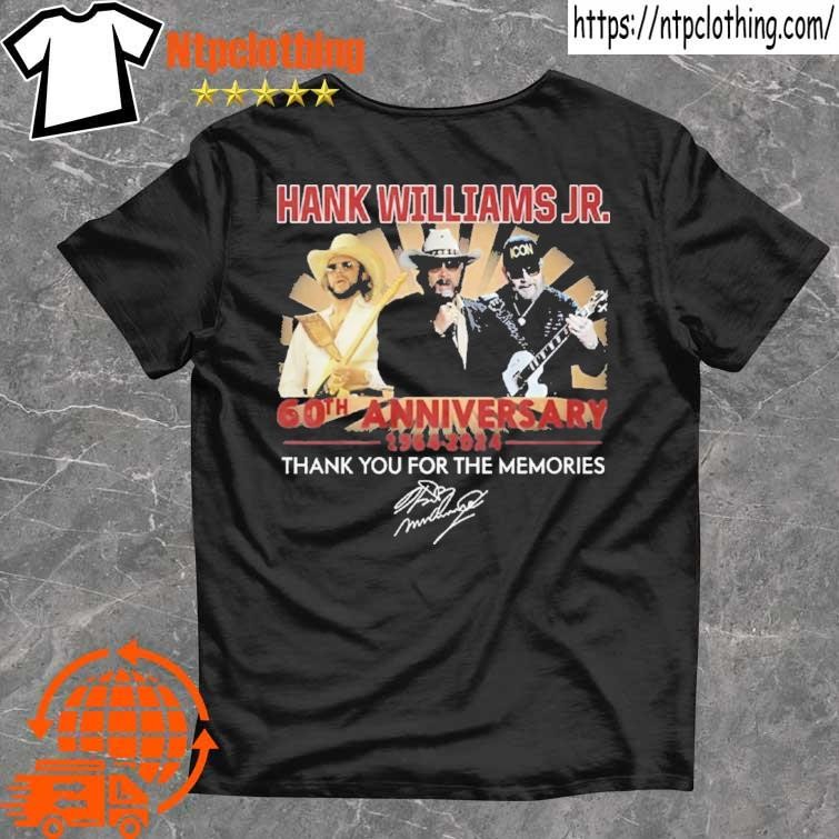 Official Hank Williams Jr 60th Anniversary 1964-2024 T Shirt