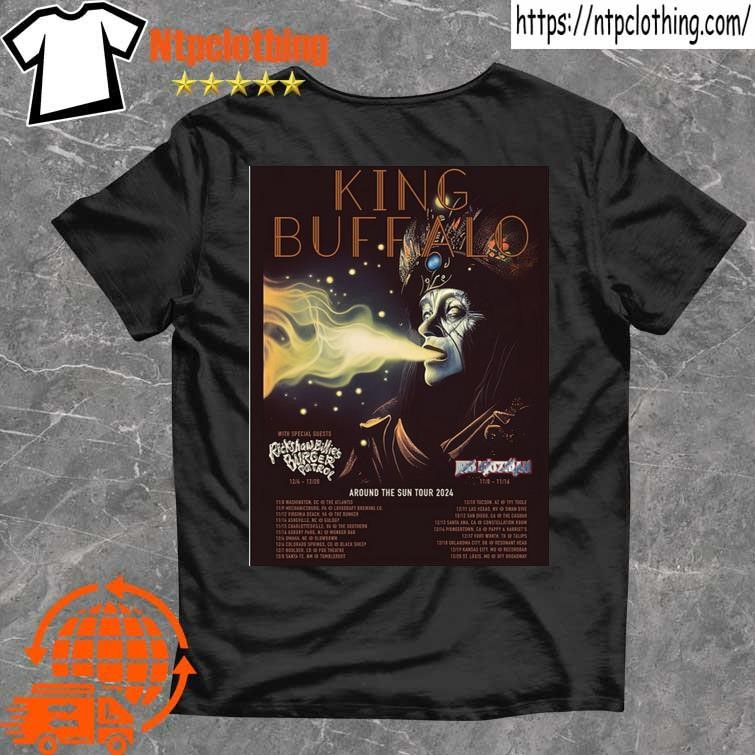 Official King Buffalo Around The Sun 2024 Tour Poster T Shirt