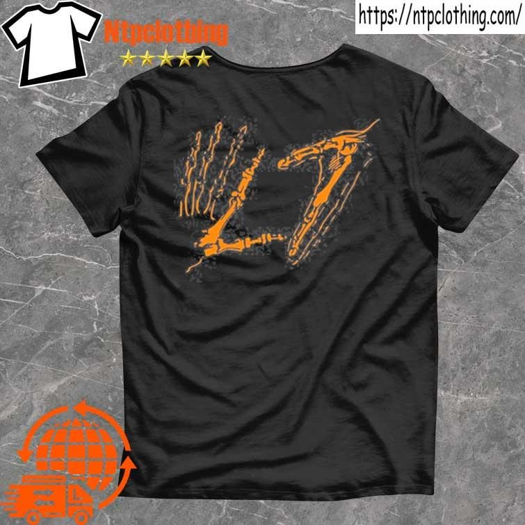 Official L7 Orange Skele Hands T Shirt