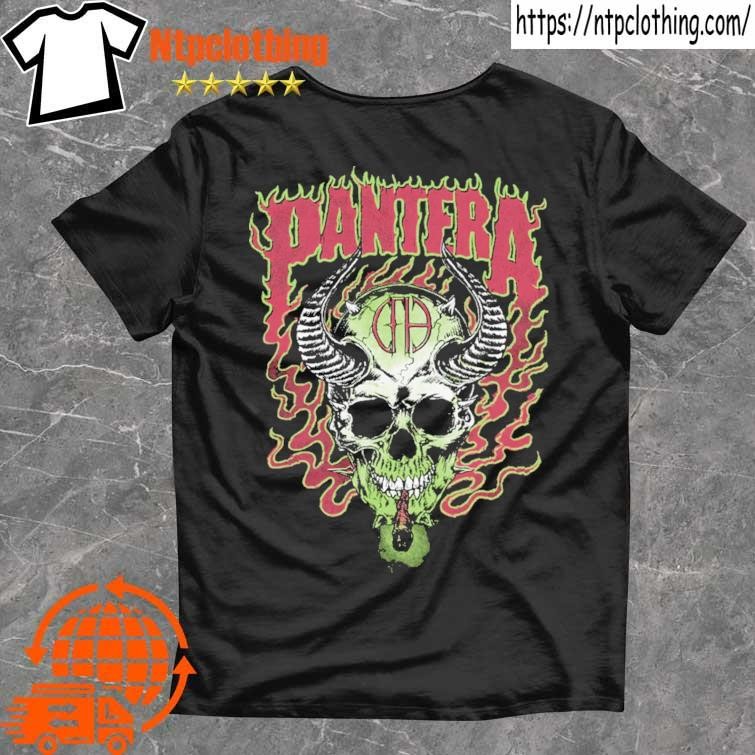 Official Pantera Smoking Skull T Shirt