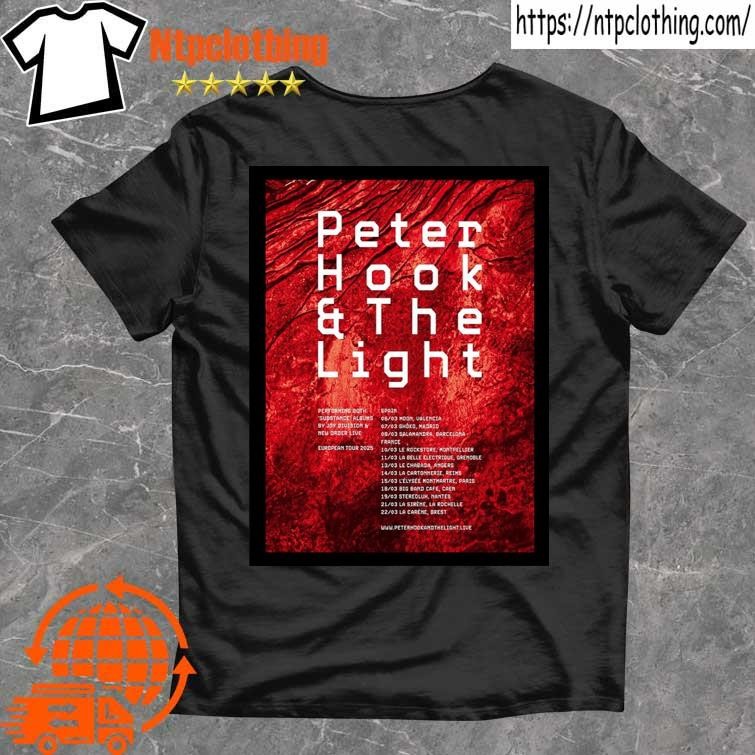 Official Peter Hook And The Light Tour Eu 2025 Poster T Shirt