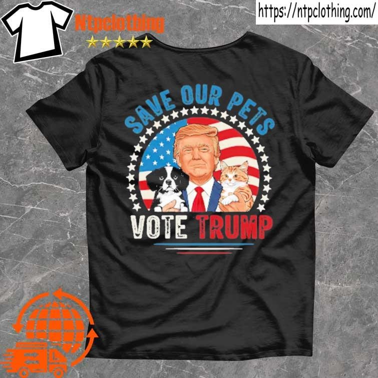 Official Save Our Pets Vote Trump 2024 Gog Cat Usa Flag T Shirt