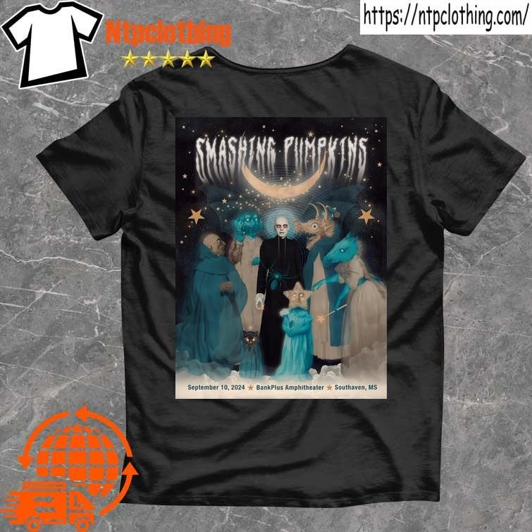 Official The Smashing Pumpkins Band On Sept 10 2024 Live At Bankplus Amphitheatre Southaven, Ms Tour Poster T Shirt