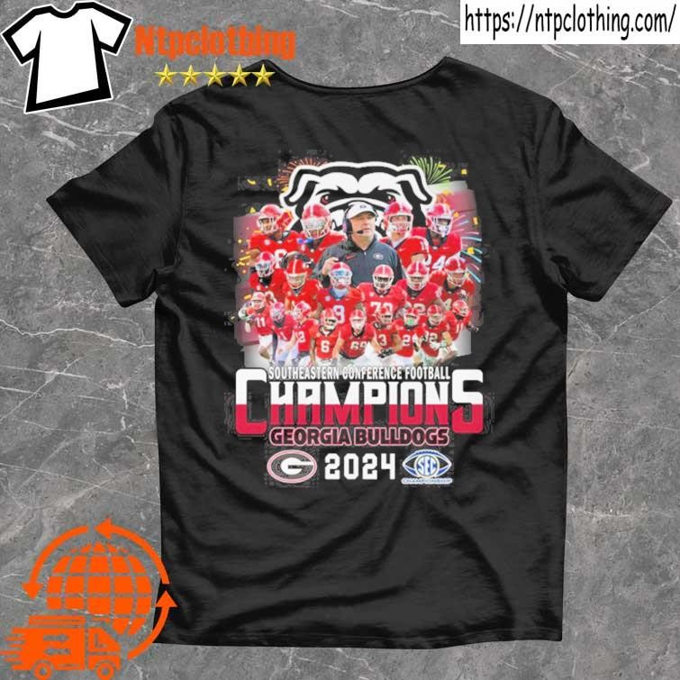 Official Georgia Bulldogs Southeastern Conference Football Champions 2024 Firework T Shirts