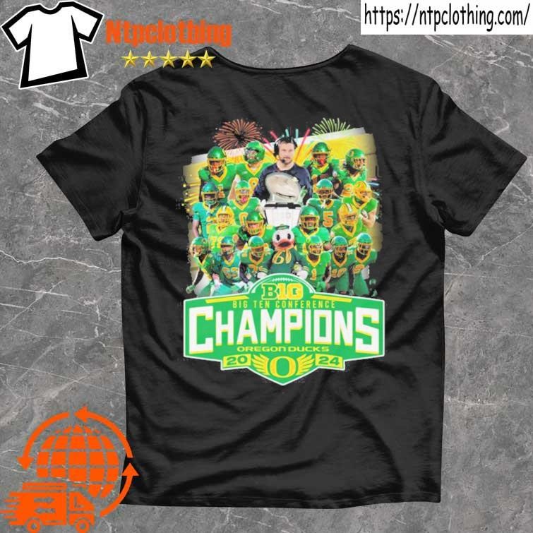 Official Oregon Ducks Big 10 Conference Football Champions 2024 Firework T Shirts